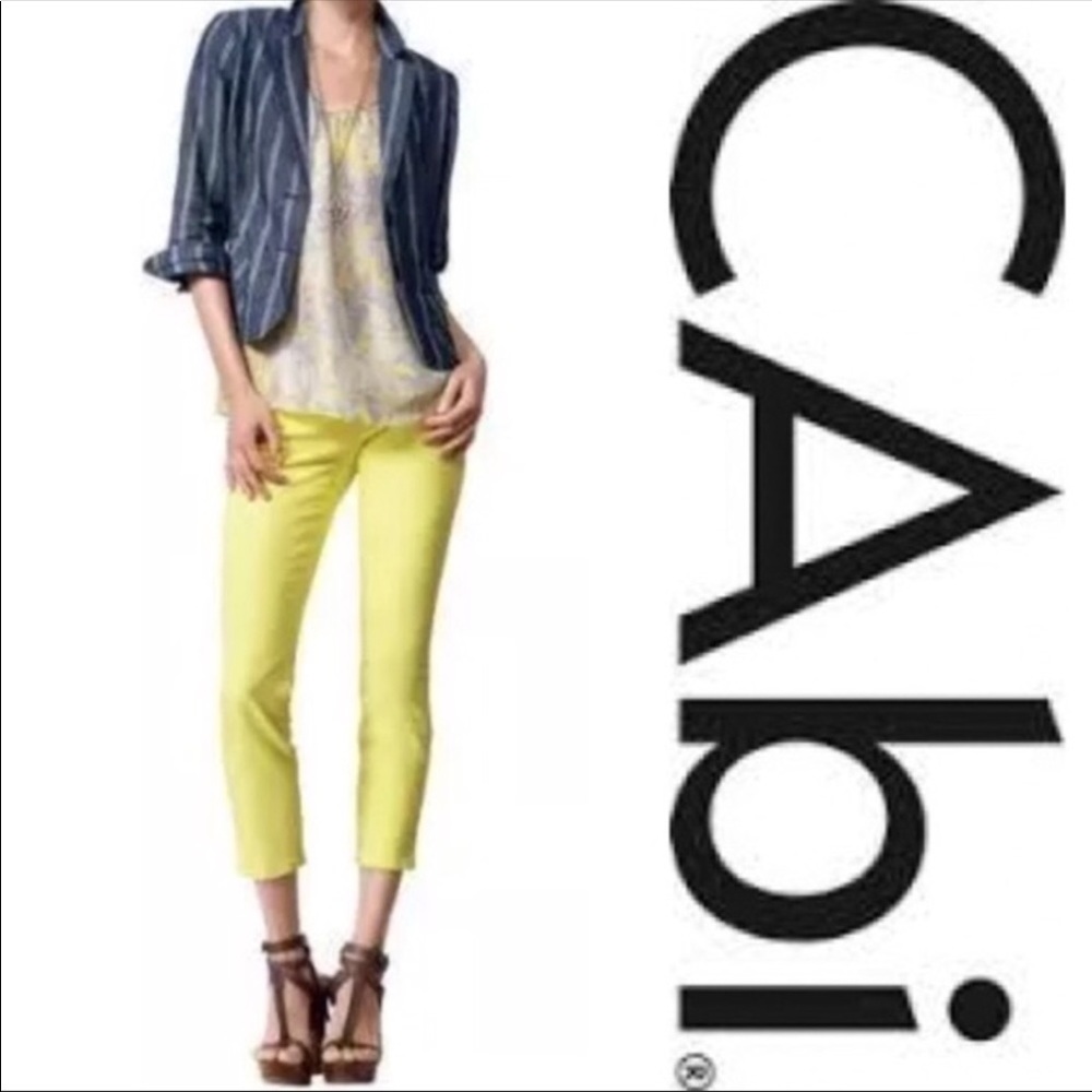 CAbi Canary Yellow Skinny Jeans Size 2